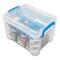 Storage Studios Super Stacker Divided Storage Box-6.38"X7.25"X10.88 Clear/Blue Handles